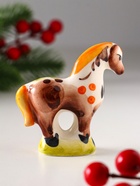 Фигурка фарфор «Лошадь стоящая», 7?7 см, гжель, цветной (комплект 5 шт) - фото 53767219