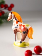 Фигурка фарфор «Лошадь стоящая», 7×7 см, гжель, цветной - фото 119642796