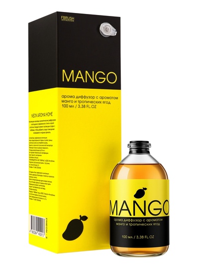 Диффузор ароматический NEON MANGO, с палочками, аромат манго, для дома, 100 мл