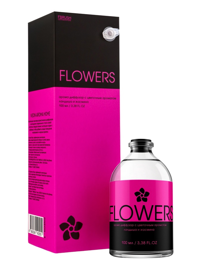 Диффузор ароматический NEON FLOWERS, с палочками, цветочный аромат, для дома, 100 мл - Фото 1