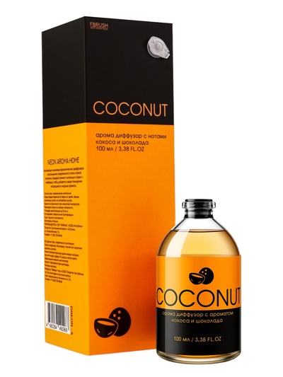 Диффузор ароматический NEON COCONUT, с палочками, аромат кокоса, для дома, 100 мл