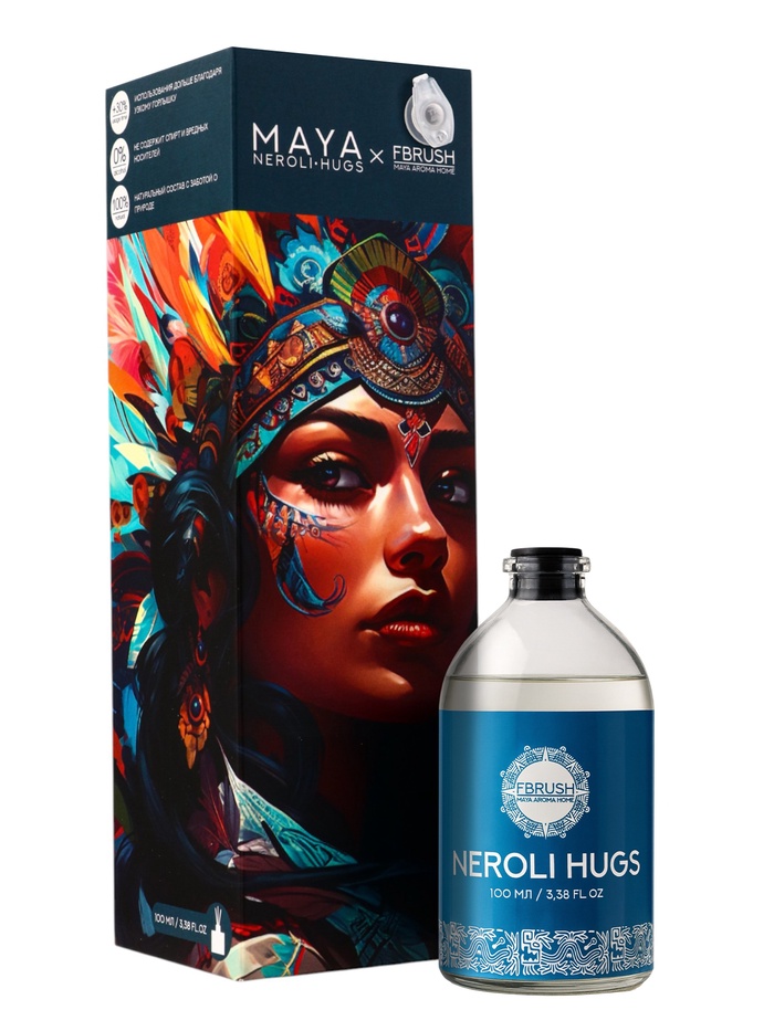 Диффузор ароматический MAYA NEROLI HUGS с палочками, аромат нероли и цитрусовых для дома, 100 мл - Фото 1