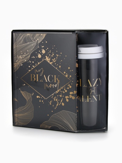 УЦЕНКА Подарочный набор My Black mood ежедневник + термостакан