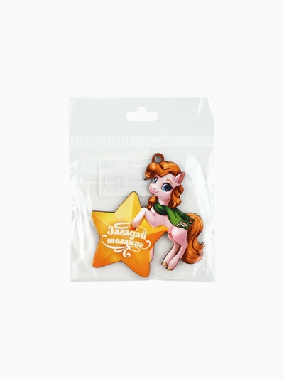 Ёлочная игрушка - подвеска новогодняя «Лошадка и звезда», 7.3×7.8 см