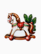 Ёлочная игрушка - подвеска новогодняя «Лошадка-качели», 7.7×6.9 см - фото 117181008