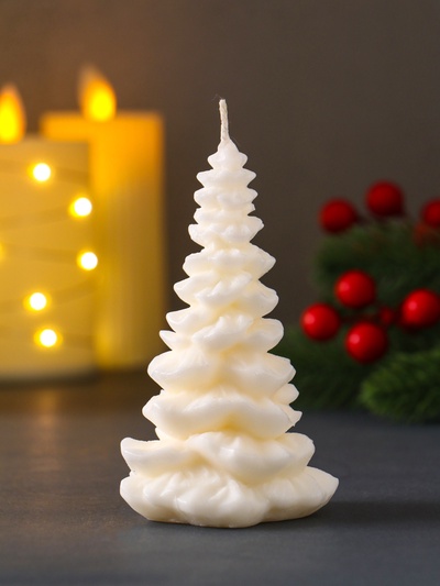 Свеча декоративная «Ёлочка новогодняя», натуральный воск, 62×53×104 мм