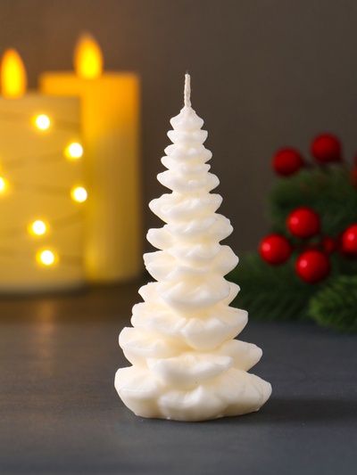 Свеча декоративная «Ёлочка новогодняя», натуральный воск, 62×53×104 мм