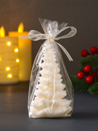 Свеча декоративная «Ёлочка новогодняя», натуральный воск, 62×53×104 мм