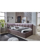 Кровать подростковая «Фрейм Клетка», левая, с подъёмным механизмом, спальное место 900×2000 мм, ткань мелита 25, цвет пыльная роза роза - фото 122241724