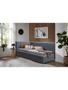 Кровать подростковая «Фрейм Страйп», левая, с подъёмным механизмом, спальное место 900×2000 мм, ткань вивальди 34, цвет графит - фото 122241750