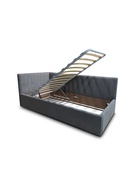 Кровать подростковая «Фрейм Страйп», левая, с подъёмным механизмом, спальное место 900×2000 мм, ткань вивальди 34, цвет графит - фото 122241752