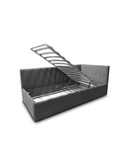 Кровать подростковая «Фрейм Страйп», правая, с подъёмным механизмом, спальное место 900×2000 мм, ткань мелита 25, цвет пыльная роза  (артикул 10923913)  большой выбор товаров оптом и в розницу по низким ценам с доставкой