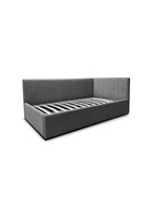 Кровать подростковая «Фрейм Страйп», правая, с подъёмным механизмом, спальное место 900×2000 мм, ткань мелита 25, цвет пыльная роза  (артикул 10923913)  большой выбор товаров оптом и в розницу по низким ценам с доставкой