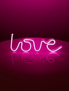 Неоновая вывеска «Любовь», 35×13 см, от батареек AAx3 + USB, розовая - Фото 1