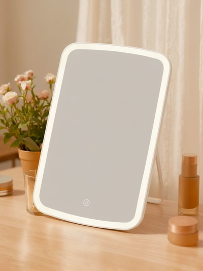 Зеркало KZ-12, подсветка, настольное, 42 диода, USB, 3 режима свечения