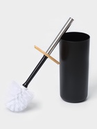 УЦЕНКА Набор для ванной «Вуди» 6 пред.(мыльница. дозатор, 2 стакана, ерш, ведро), чёрный - Фото 4