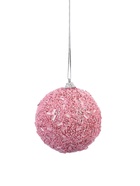 Ёлочный шар новогодний d=8 см «Карнавал» мерцание, розовый - Фото 2