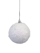 Ёлочный шар новогодний d=8 см «Карнавал» мерцание, белый - Фото 2