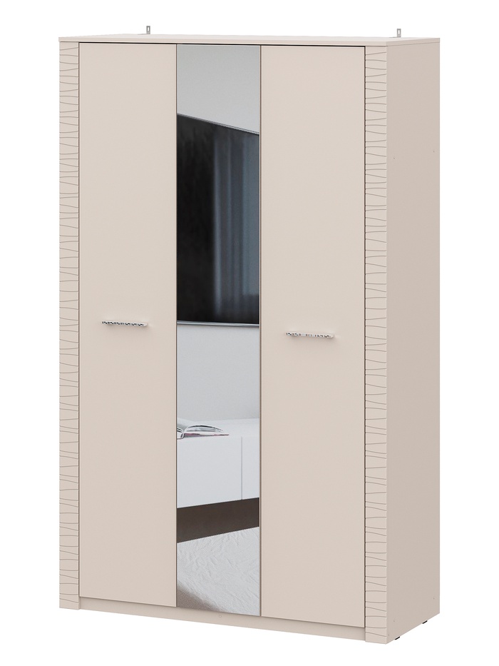 Шкаф прямой трёхстворчатый «Калипсо», с зеркалом, 1301×520×2100 мм, цвет меланж - Фото 1