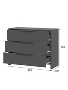 Комод напольный «Камелия», 901×390×726 мм, цвет графит - Фото 2