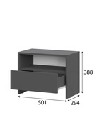 Тумба прикроватная «Камелия», 501×294×388 мм, цвет графит - фото 52334173