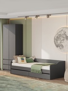 Кровать односпальная «Денвер», 2 ящика, с основанием, 2032×940×600 мм, цвет графит - Фото 4