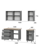 Кухня прямая «Денвер», 1600×600×2140 мм, цвет графит - Фото 2