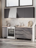 Кухня прямая «Денвер», 1600×600×2140 мм, цвет графит 10917015