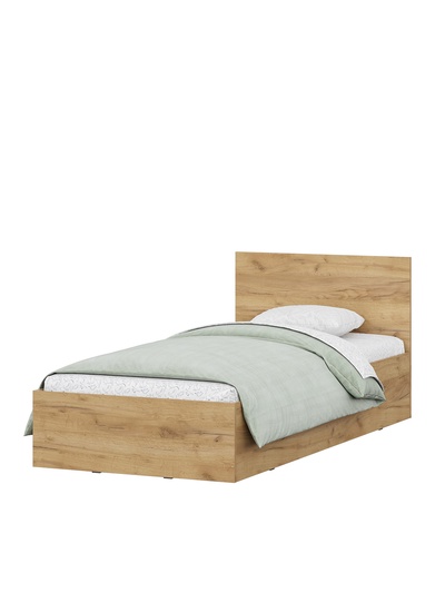 Кровать односпальная «МСП», с основанием, 900, 934×2032×784 мм, цвет дуб золотой/камень