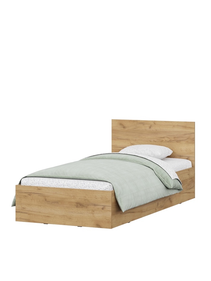 Кровать односпальная «МСП», с основанием, 900, 934×2032×784 мм, цвет дуб золотой/камень - Фото 1