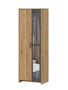 Шкаф прямой двухстворчатый «МСП», с зеркалом, 701×500×2094 мм, цвет дуб золотой/камень - Фото 1