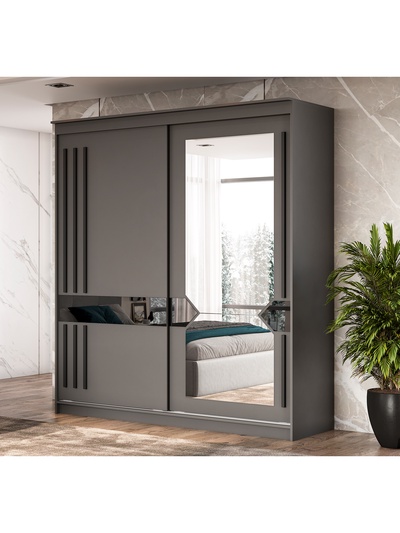 Шкаф – купе «Лайт» №25, 2001×600×2200 мм, цвет графит