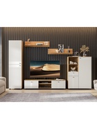 Тумба под ТВ «Милан», с нишей, 1601×418×368 мм, цвет белый/дуб золотой - Фото 3