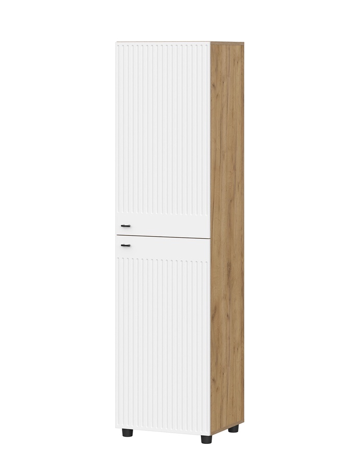 Пенал глухой «Милан», 501×416×1914 мм, цвет белый/дуб золотой - Фото 1