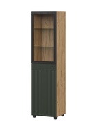 Пенал «Милан», со стеклом, 501×416×1914 мм, цвет олива/дуб золотой - Фото 1