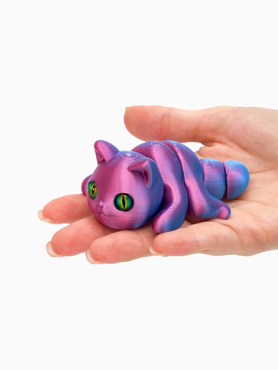 3Д - печатная игрушка «Котик», подвижная, цвет МИКС