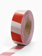 Лента сигнальная «Оградительная», 500 м, ширина 5 см, толщина 35 мкм, белая, красная - Фото 1