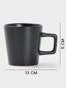 Кружка Доляна «Гранит», 340 мл, керамика, чёрная