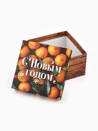 Набор новогодних подарочных коробок 6 в 1 «Яркие мандарины», 10×10×6 - 20×20×11 см - Фото 13
