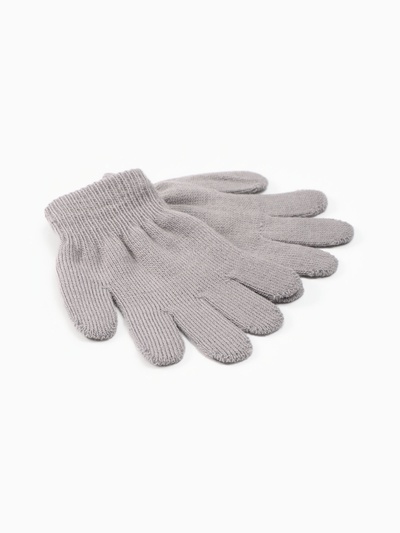 Перчатки детские MINAKU, однослойные, серые, 14 см