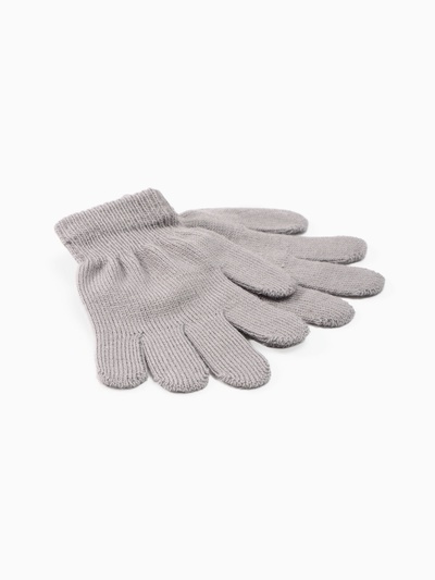Перчатки детские MINAKU, однослойные, серые, 14 см