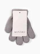 Перчатки детские MINAKU однослойные, 14 см, серые - фото 809304120