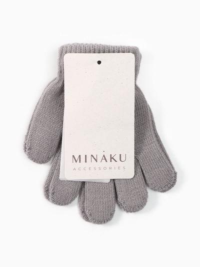 Перчатки детские MINAKU, однослойные, серые, 14 см