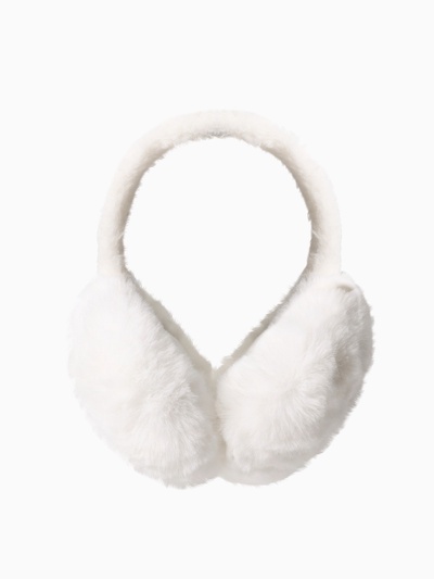 Меховые наушники складные женские MINAKU, белые, размер 54-58