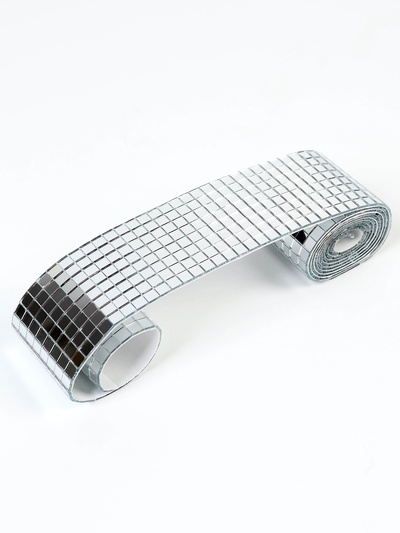 Зеркальная мозаика, самоклеящаяся, 4 см × 1 м, серебро