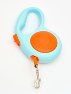 Рулетка - поводок для собак, лента 3 метра, оранж/голубая - Фото 7