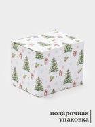 Кружка новогодняя Доляна «Ёлочка», 480 мл, фарфор, белая - Фото 4