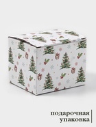 Кружка Доляна «Новый год. Олени», 380 мл, фарфор, белая - Фото 5