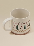Кружка SL Home «Новый год.Ёлочки», фарфор, бежевая 10872008 - фото 319915555