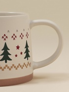 Кружка SL Home «Новый год.Ёлочки», фарфор, бежевая 10872008 - фото 319915556